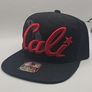 Black and Red Cali Snapback Hat